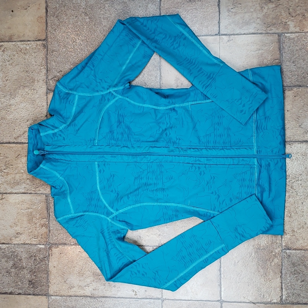 The North Face Full Zip Vapor Wick Printed Teal Jacket Size Small.
